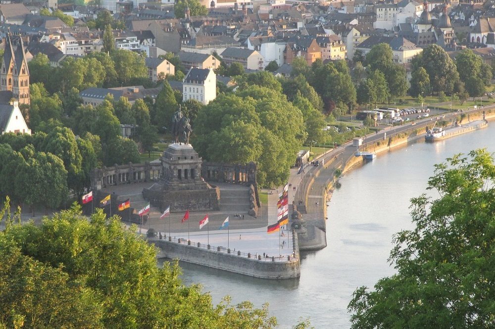 Koblenz uitzicht op Deutsche Eck