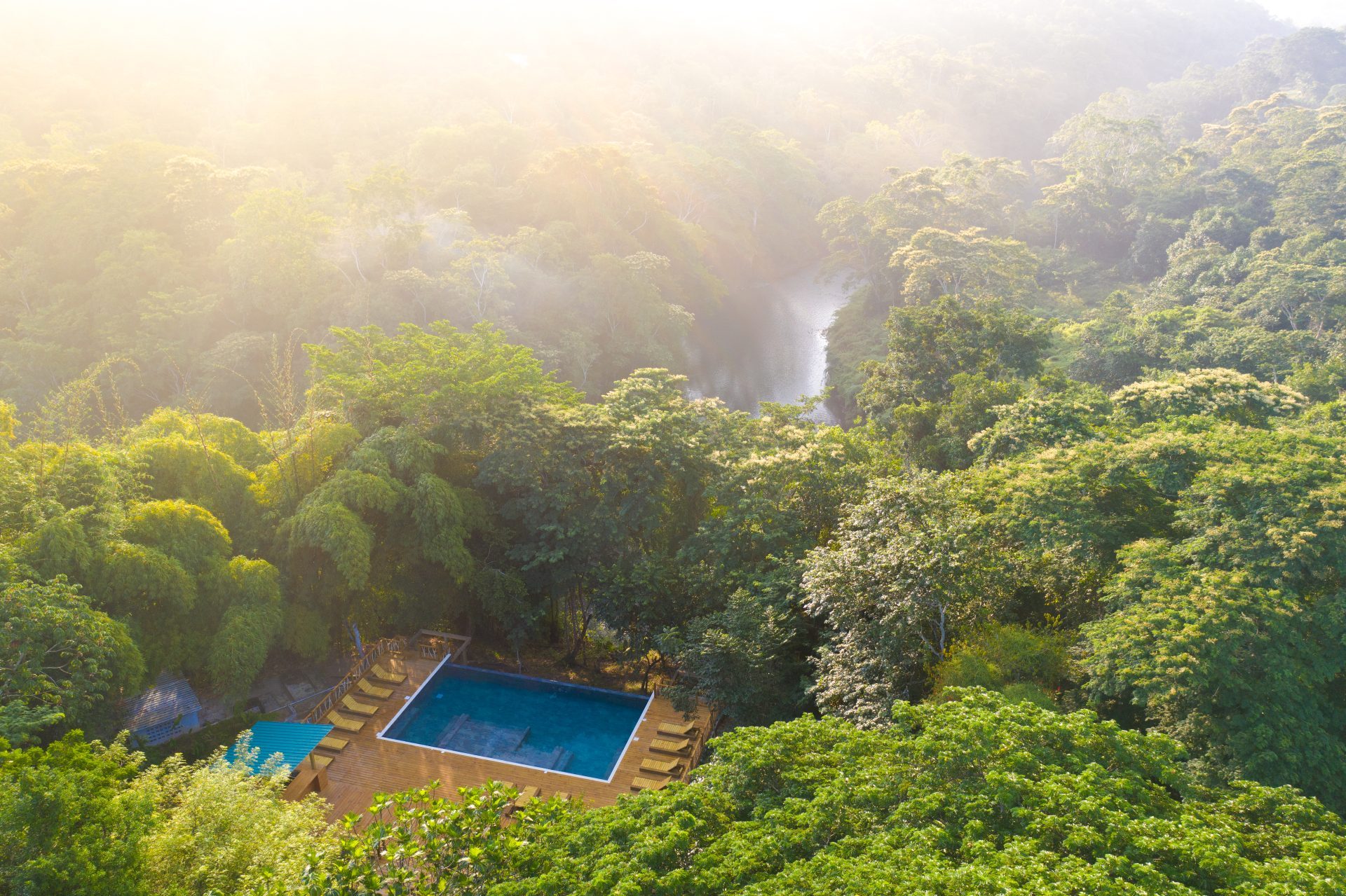 Pool view Macal river - Luxe reis Belize
