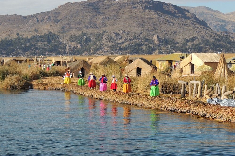 Titicacameer Uros eilanden Peru Titicacameer Uros eilanden Peru