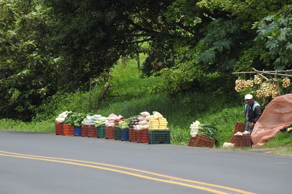 lokale bevolking langs de weg in Costa Rica