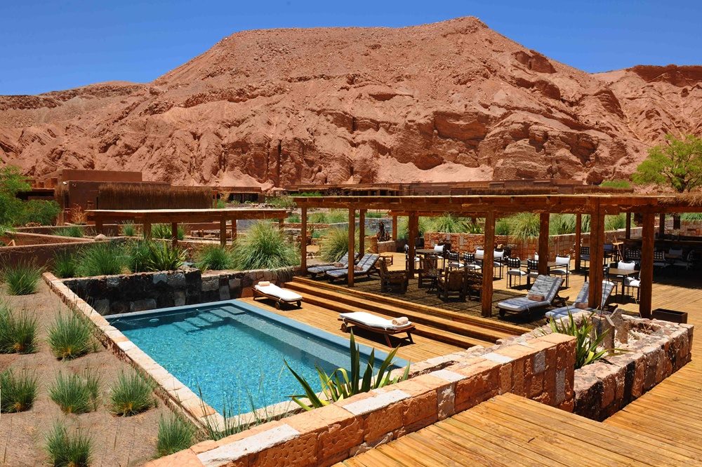 luxe reis Chili Atacama pool